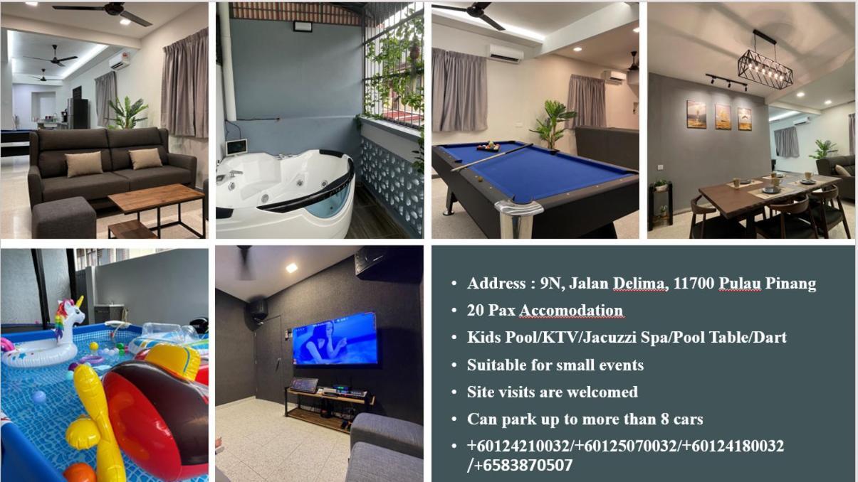 Town 13Px 5R4B V Kids Pool & Ktv & Jaccuzi Spa & Pool Table Near Usm & Lam Wah Ee Hospital & Han Chiang High School Gelugor Exteriör bild